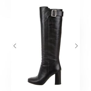 Prada Black Leather Knee-High Boots